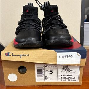 Champion Kids Black and Red Sneakers